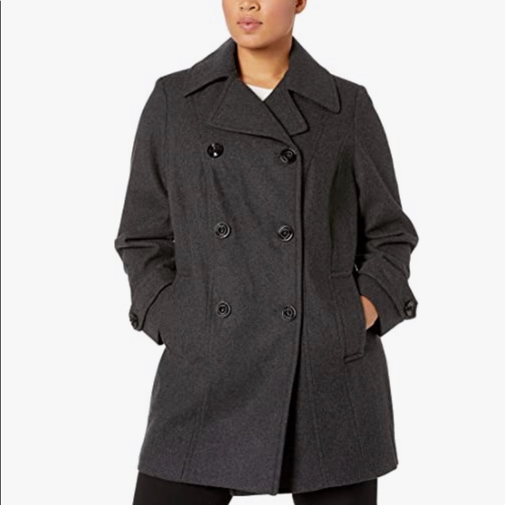 Anne Klein double breasted wool coat size 3X